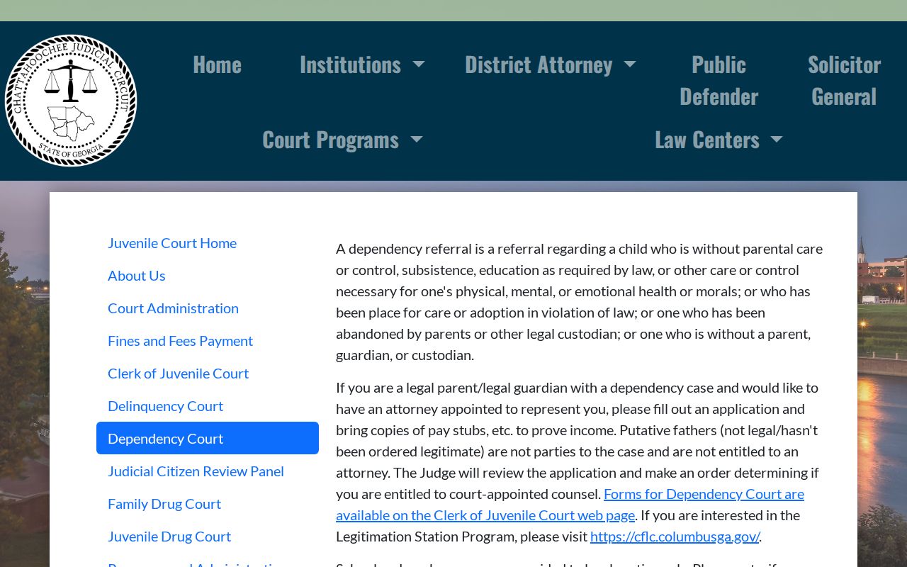 Columbus court records information for juvenile dependency proceedings