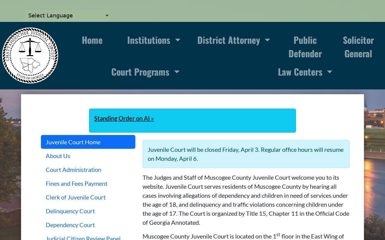 Columbus court records contact page for confidential Juvenile Court cases