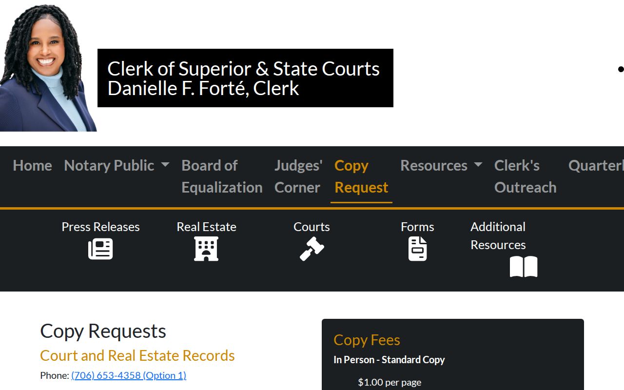 Muscogee County court records copy request