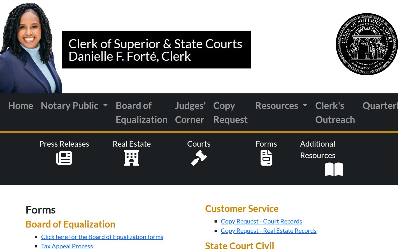 Muscogee County court records forms