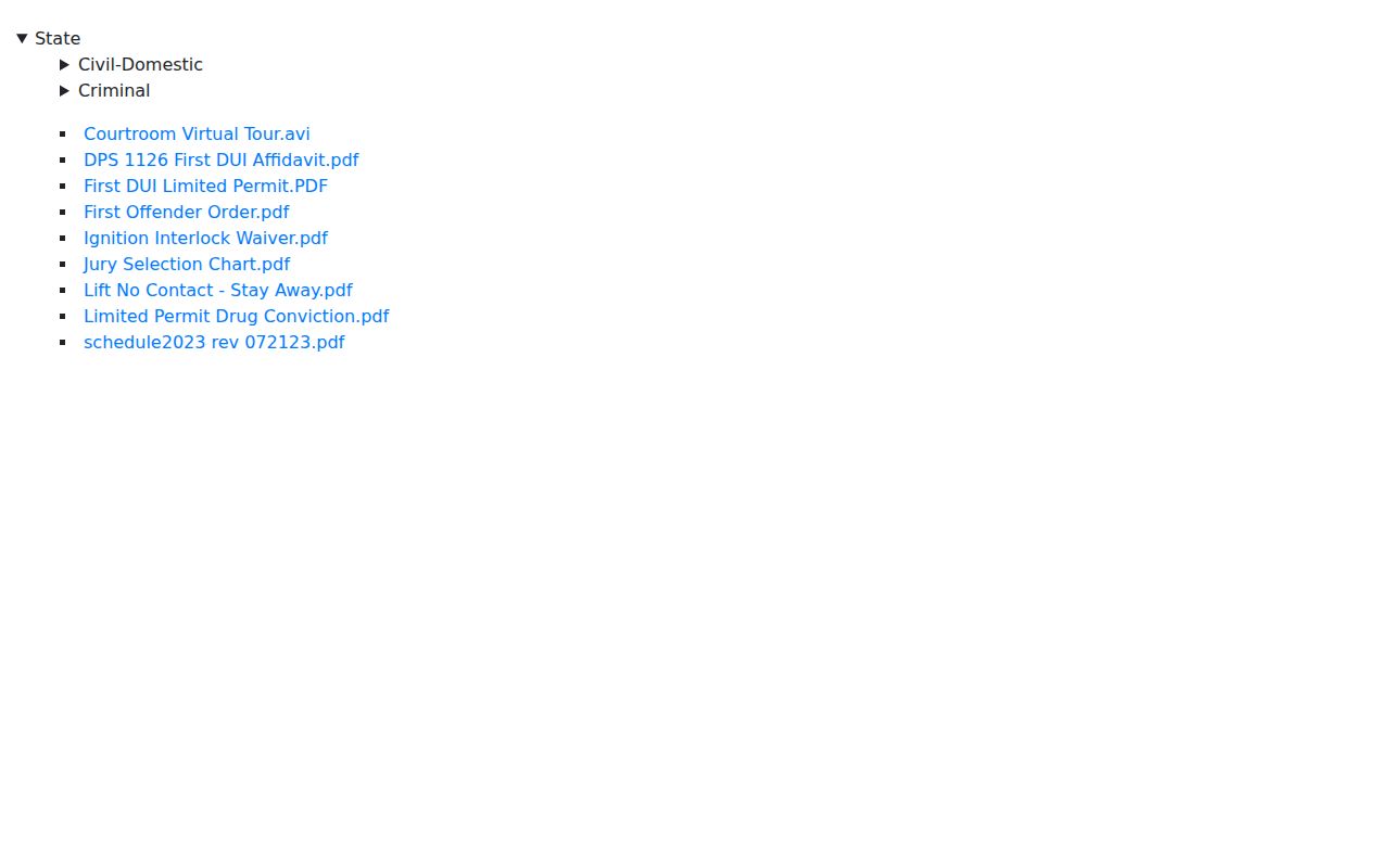 Muscogee County criminal court docket directory for State Court