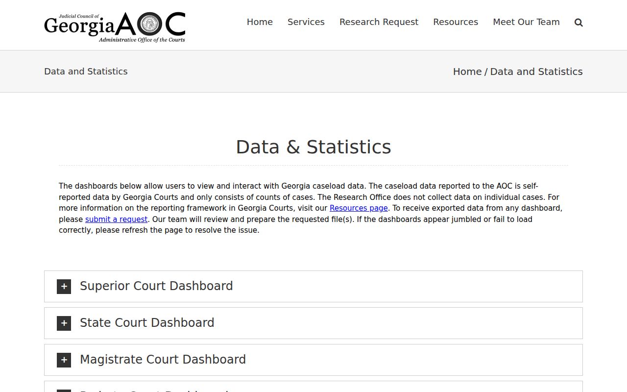 Georgia court data and statistics resource for Muscogee County
